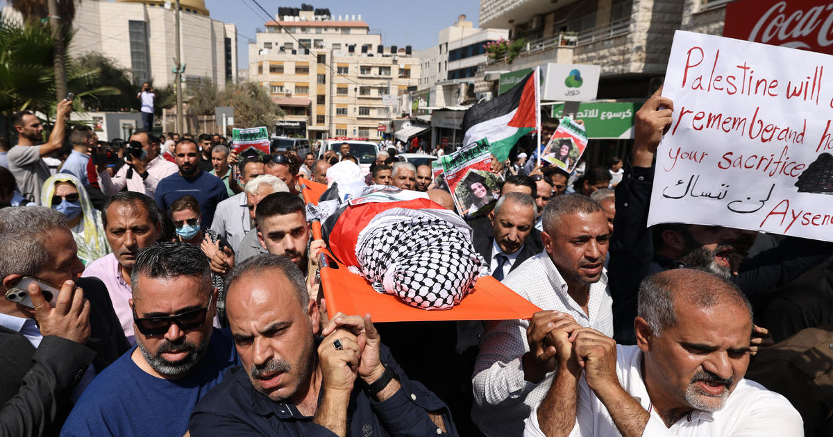 Funeral in Israeli-occupied West Bank for Aysenur Ezgi Eygi draws dozens onto the streets of Nablus