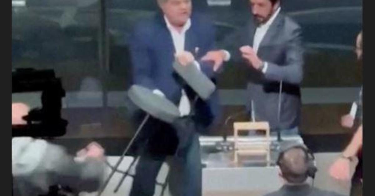 Sao Paulo mayoral candidate José Luiz Datena hits rival Pablo Marçal with chair during TV debate