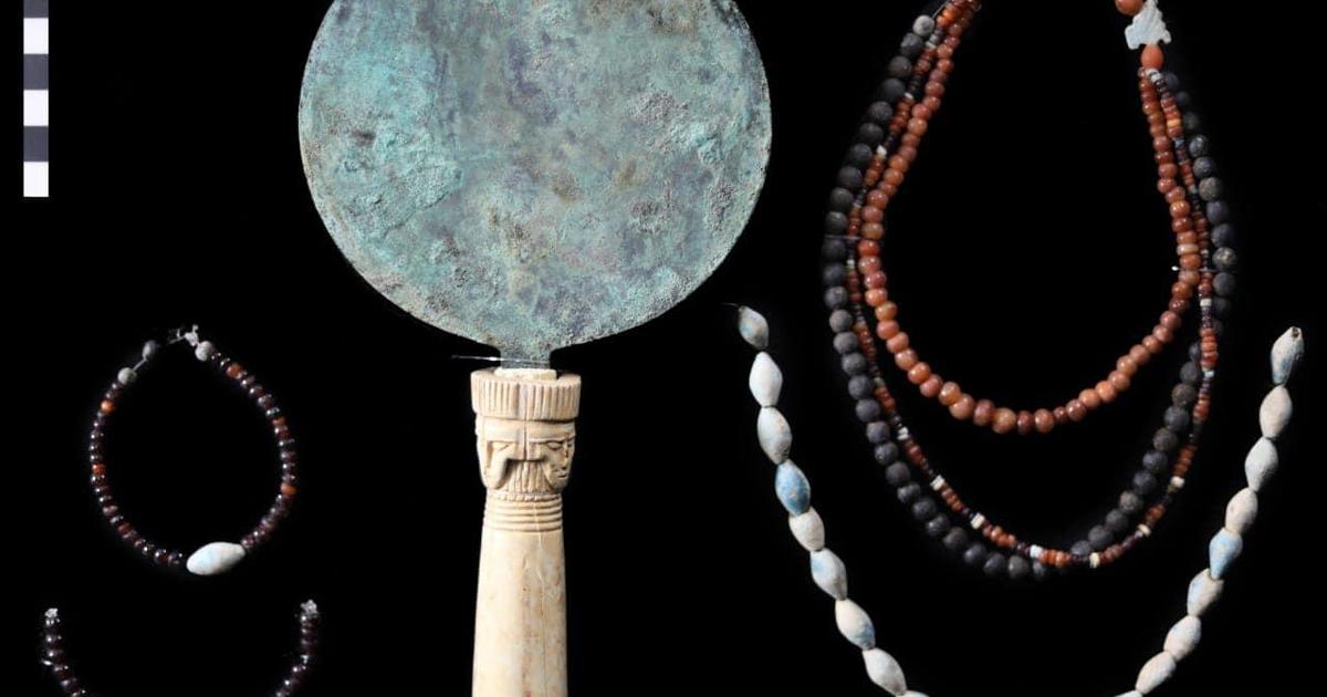 Ancient tomb with jewelry and copper mirrors unearthed by U.S.-Egypt team near famed city of Luxor