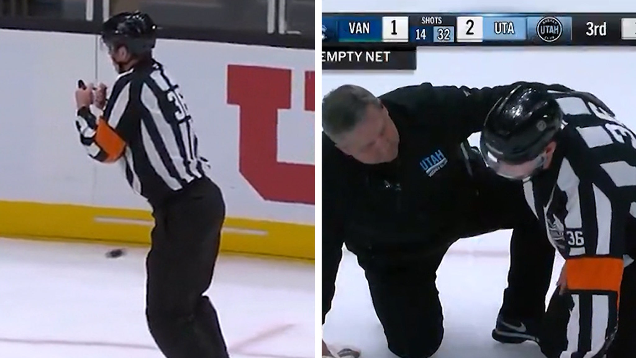 NHL Referee Takes Puck To Family Jewels During Canucks Game