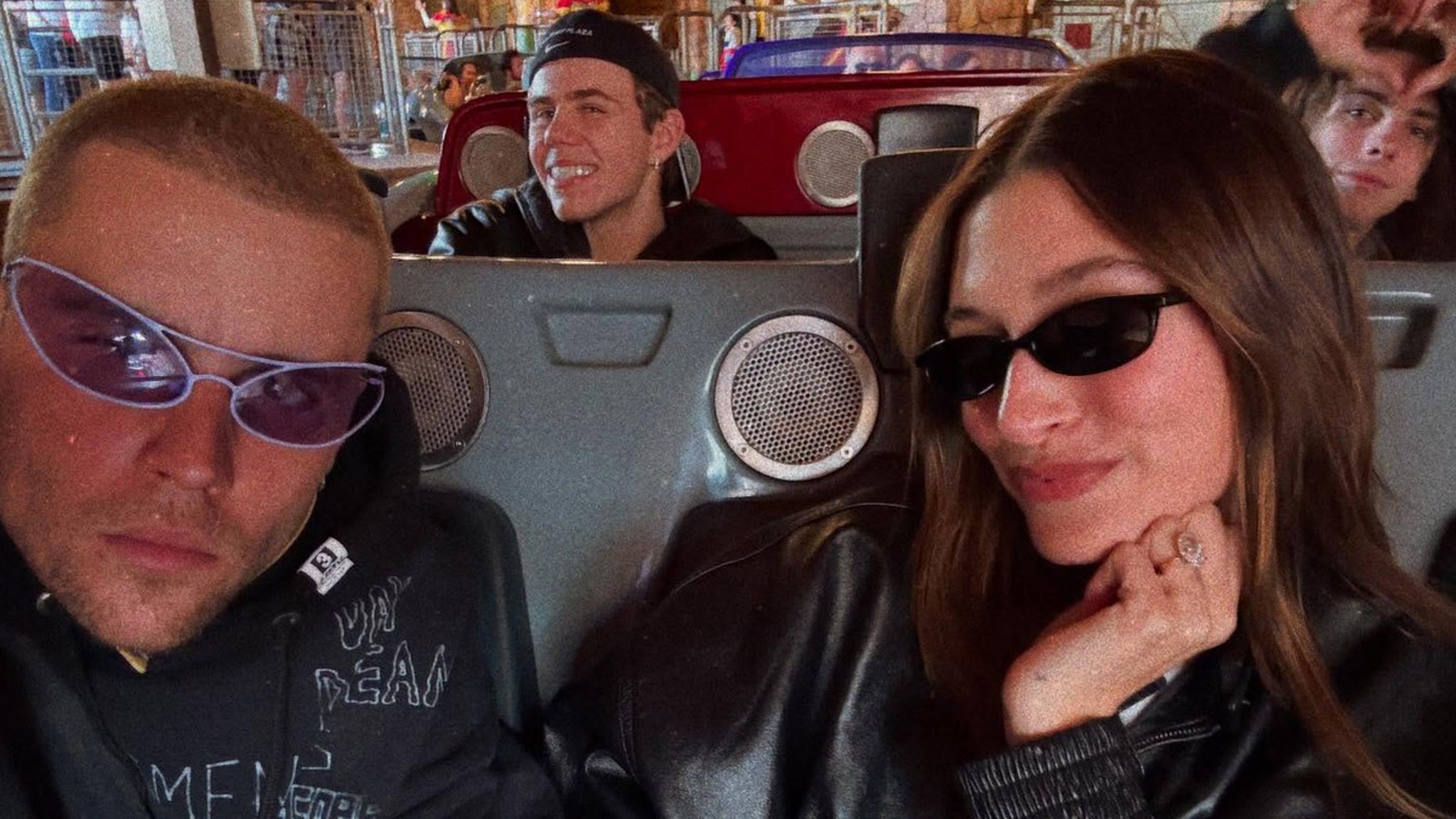 Justin Bieber Hits Disneyland With Wife Hailey and Pal Kid Laroi