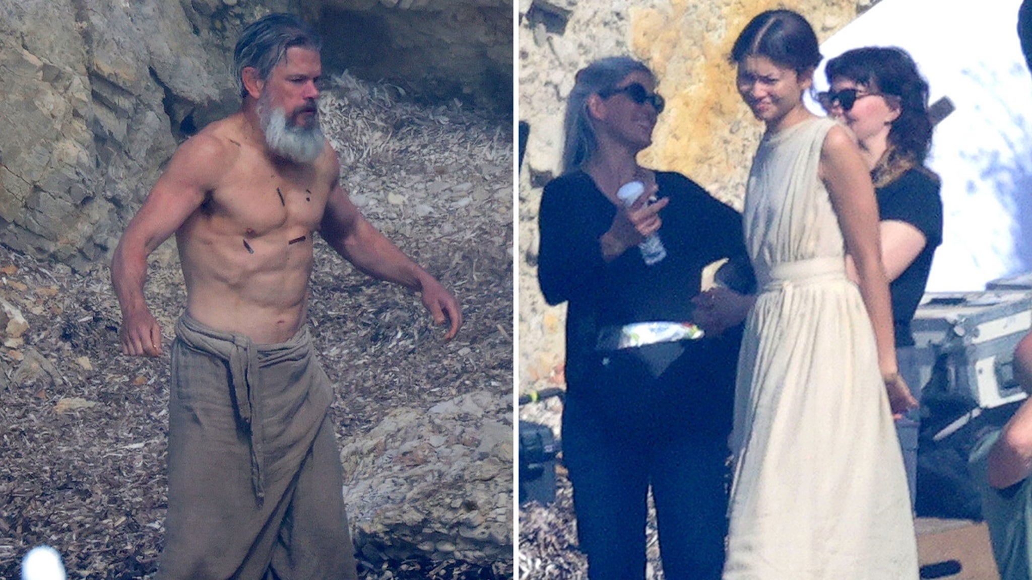 Matt Damon Sports Super Ripped Physique on ‘The Odyssey’ Set With Zendaya