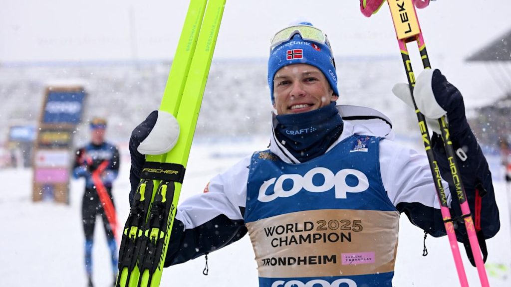 Johannes Hoesflot Klaebo wins all 6 gold medals at cross-country skiing world championships