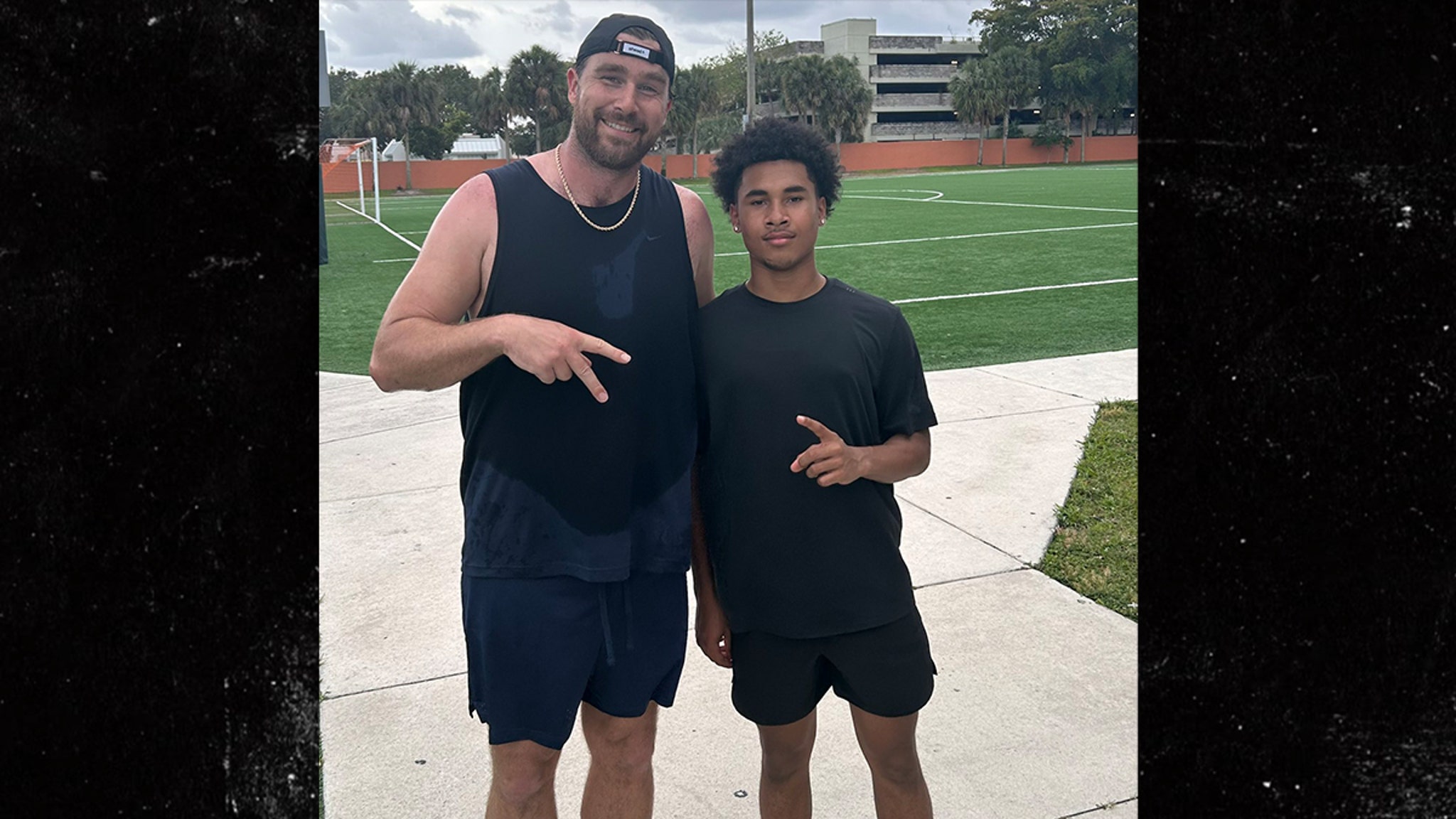 Travis Kelce Trains With High Schoolers, Sweats It Out In Georgia