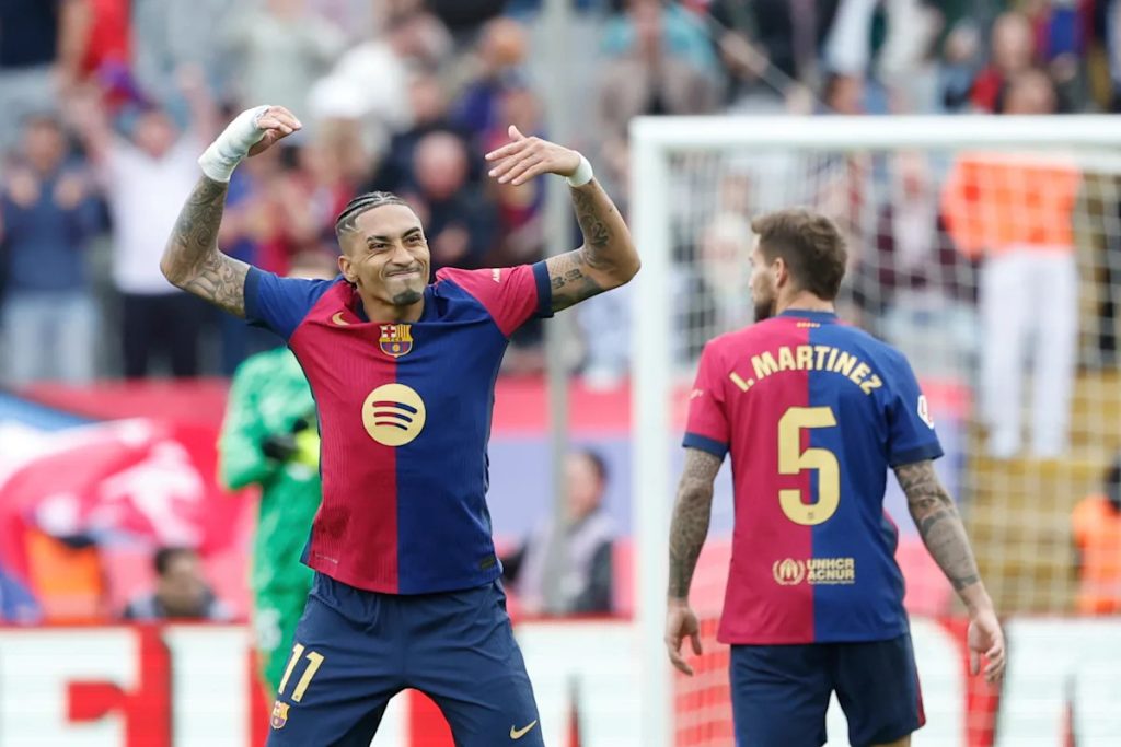 Raphinha leads Barcelona’s 4-3 comeback win over Celta Vigo