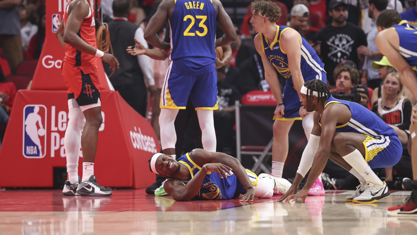 Jimmy Butler leaves game after hard fall, Warriors offense struggles in loss to Rockets