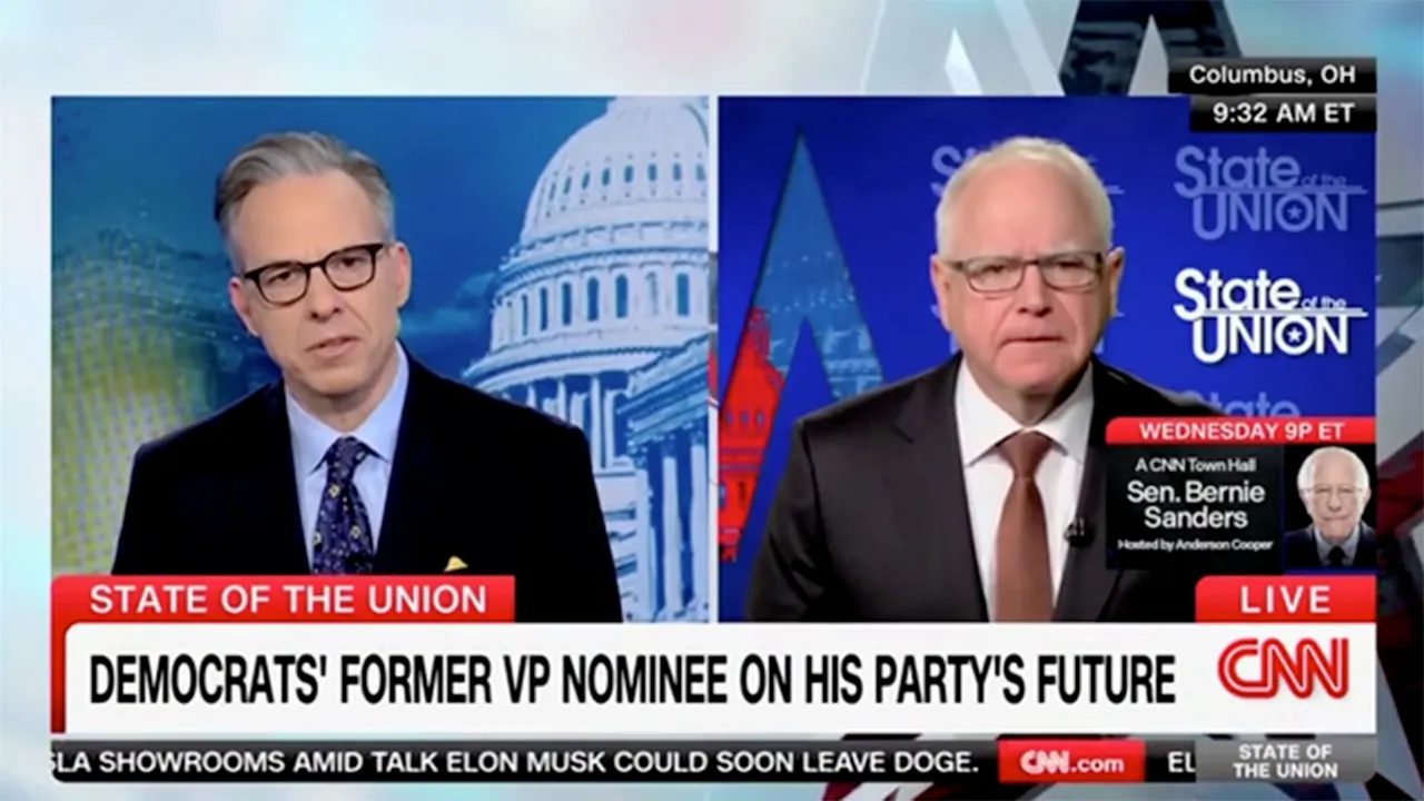 Tim Walz pressed on whether Democrats need to acknowledge Biden made ‘major mistake’ in seeking re-election