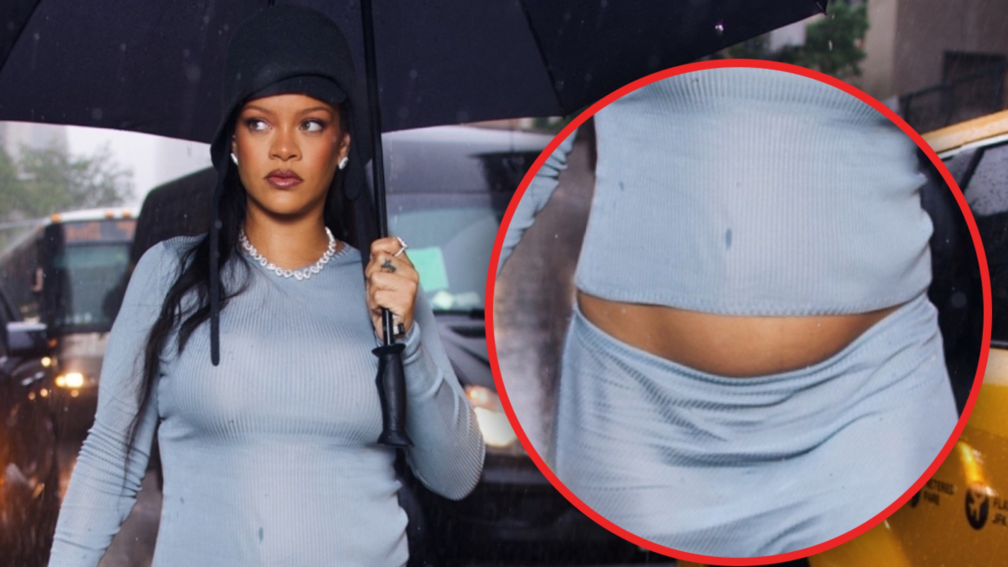 Rihanna Debuts New Pregnancy at Met Gala, Shows Off Baby Bump on Blue Carpet