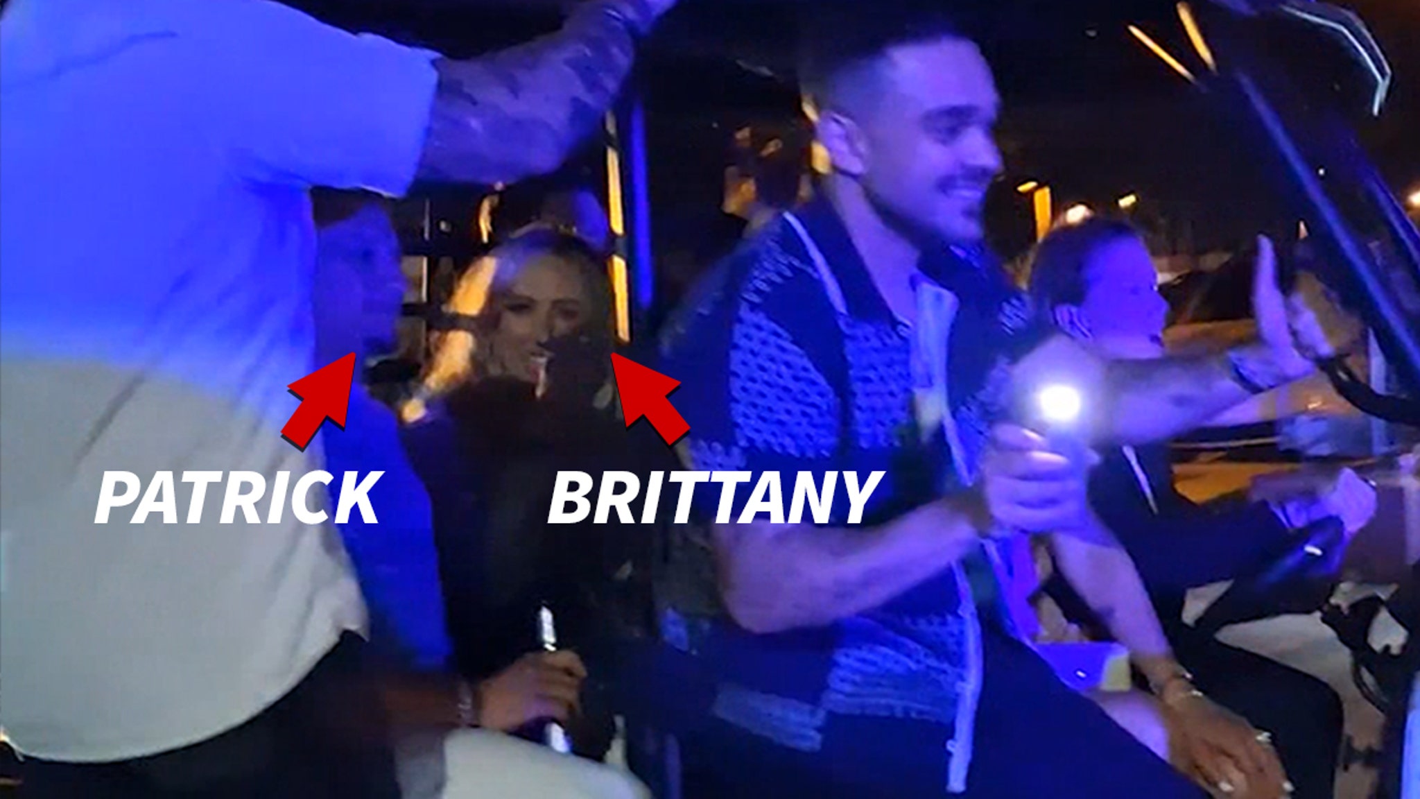 Patrick & Brittany Mahomes Ride in Packed Cart Days After John Elway’s Agent Fell From One