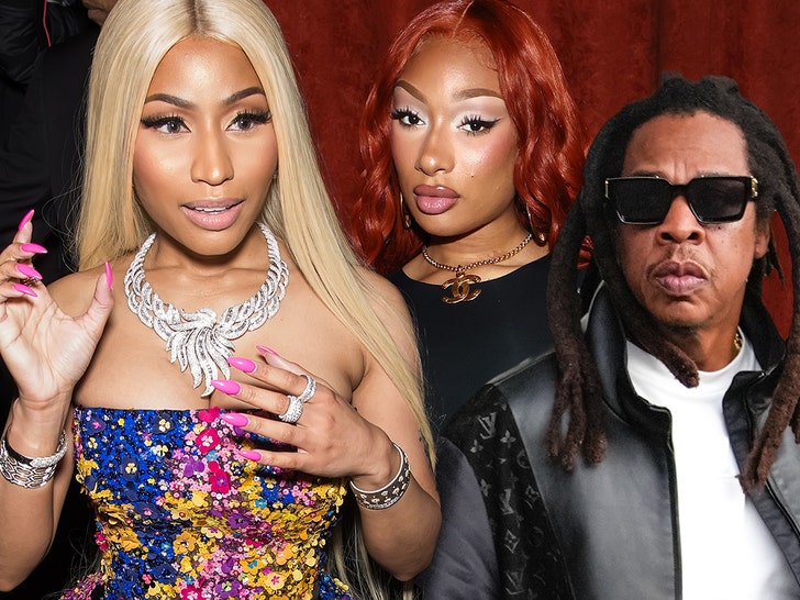 Nicki Minaj taunting Megan and Jay-Z getty comp