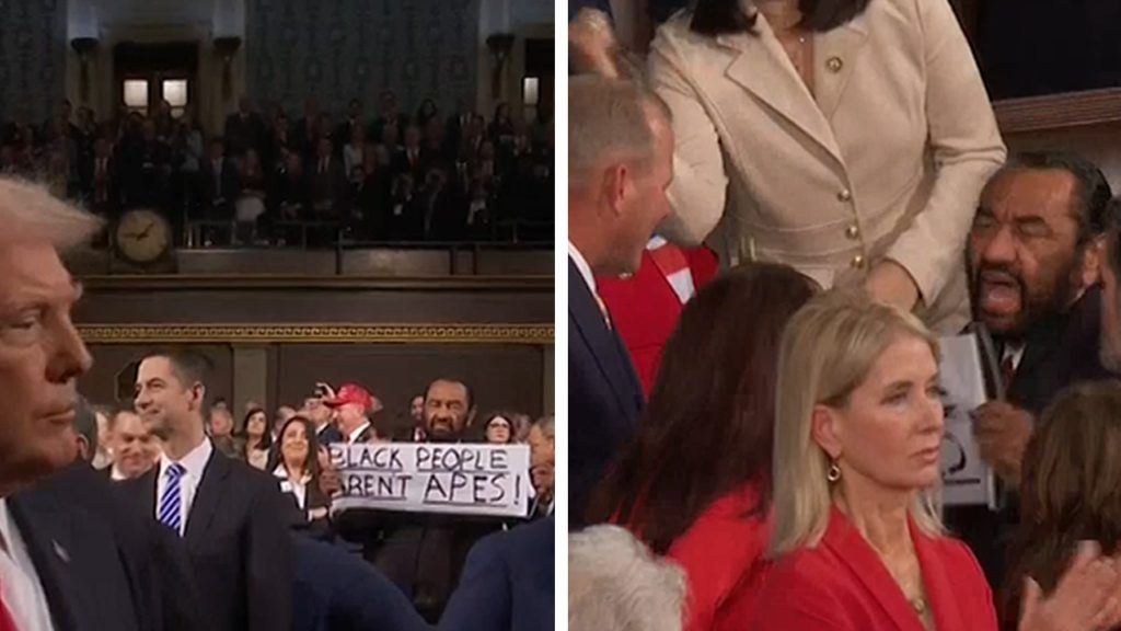 Rep. Al Green Holds ‘Black People Aren’t Apes’ Sign at State of the Union Address