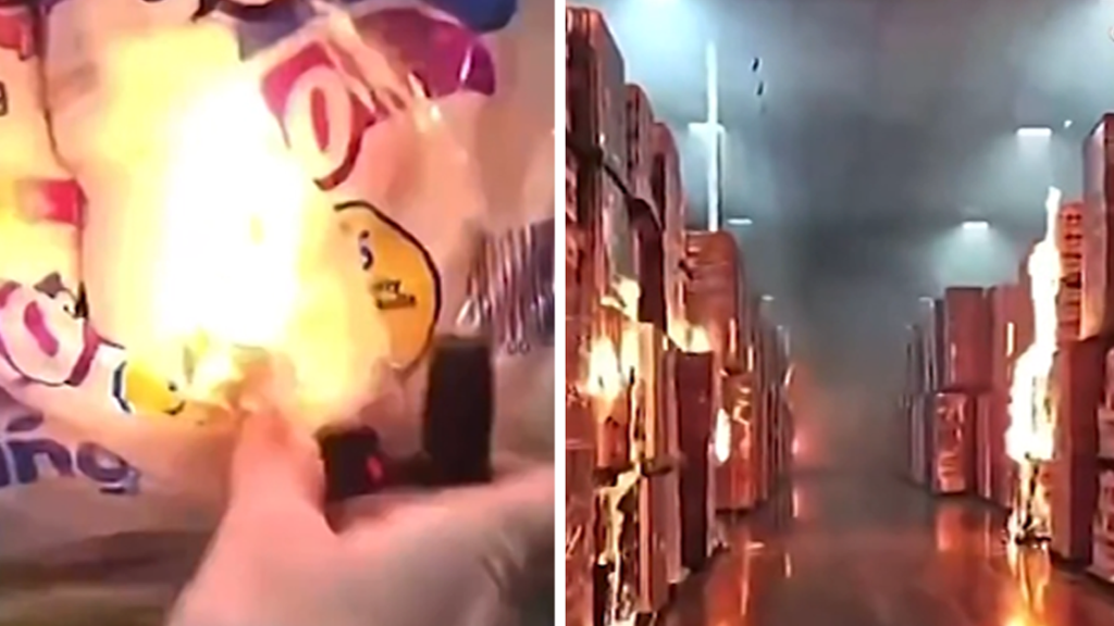 Wild Video Allegedly Shows Employee Set California Warehouse on Fire