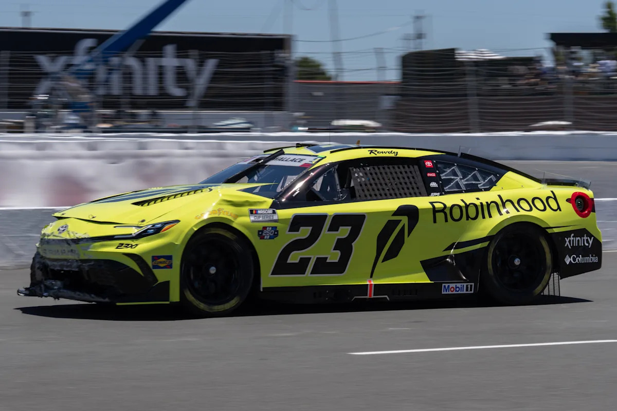 Bubba Wallace wrecks during NASCAR qualifying at Sonoma in 2026