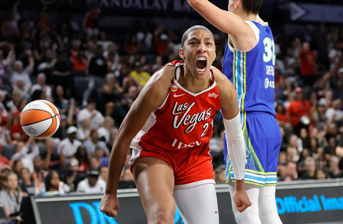 A’ja Wilson scores 32 points as the Aces beat the Wings 99-84 to avoid a sweep