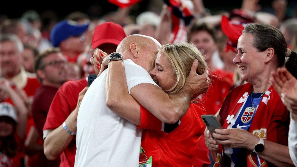 Norway coach’s touching moment with wife after World Cup win naturally opens door for his hot daughter