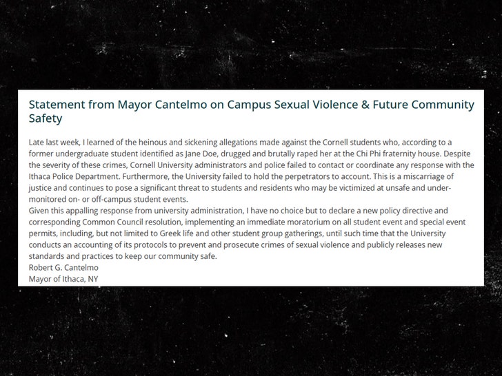 Robert Cantelmo cornell university statement