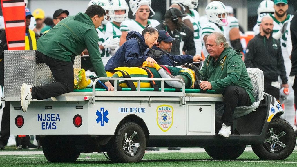 Scary scene as Jayden Reed carted off on spine board during Packers game against the Jets