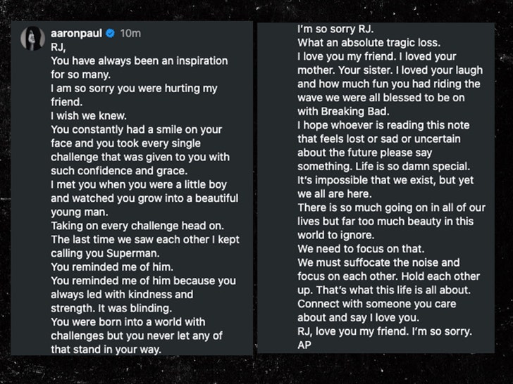 aaron paul comment on rj mitte